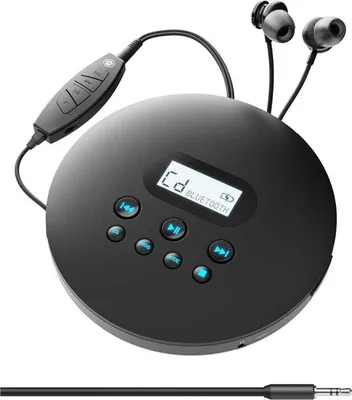 Produktbild von Portable Bluetooth CD-Player - 12 Stunden Akku-Laufzeit - Wetter- und Sturmdurchhaltung mit Kopfhörer