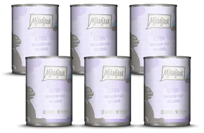 Produktbild von MjAMjAM - Premium Nassfutter für Katzen - Kitten vorzügliches Kalb mit Lachsöl,