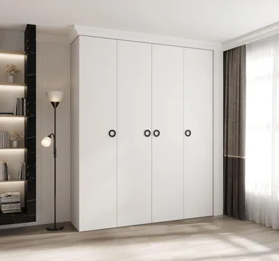 Produktbild von Kleiderschrank mit Regalböden 200/50 LORENA 1 - weiß/schwarz
