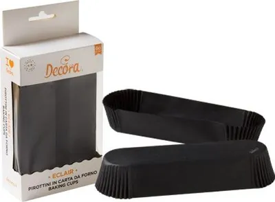 Obrázek produktu pro Papírové košíčky na eclair 135x33x28mm černé 60ks