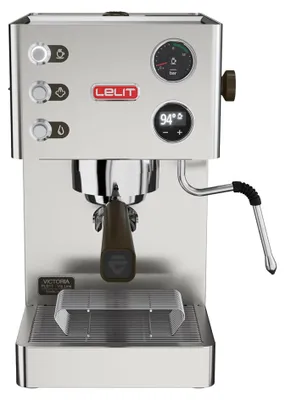 Espressomaschine mit Milchaufschäumer, gebürsteter Edelstahl, 58 mm