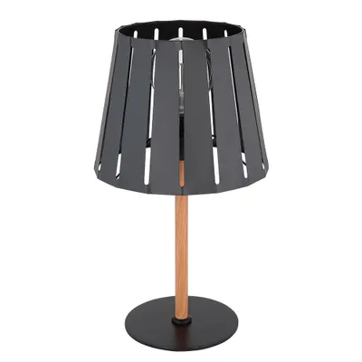 Produktbild von Tischleuchte, Metall Holzoptik, schwarz, H 45 cm