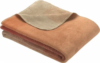 Produktbild von Ibena Kuscheldecke Toronto 150x200 cm - Baumwollmischdecke rotbraun/braun zweifarbig, Wolldecke, Sofadecke kuschelweich