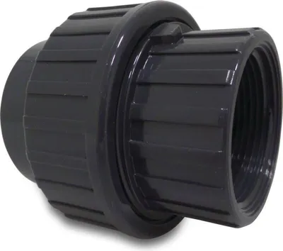 Produktbild von Mega Verschraubung PVC-U 50 mm x 1 1/2 Zoll Klebemuffe x Innengewinde 10 bar, grau