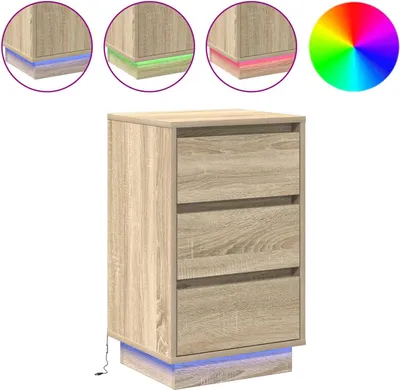 Image de Cabinet de chevet avec tiroir Chêne Sonoma 39 x 34,5 x 65 cm