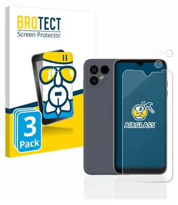Produktbild von 3x BROTECT Schutzglas für Fairphone 4 (Display+Kamera) Schutzfolie Panzer Folie Glas Display Schutz klar