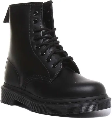 Produktbild von Dr Martens 1460 Mono Klassiche Ikonische 8 Ösenstiefel Schwarz – 7 UK / Schwarz