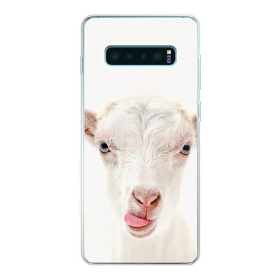 Produktbild von MuchoWow® Handyhülle Schutzhülle Hülle für Samsung Galaxy S10 Lite Ziege - Porträt - Junge - Mädchen - Kinder - Weiß Silikon Softcase Handy Hülle - Schutz
