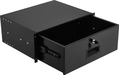 Produktbild von SucceBuy 4U-Rackschublade, 22,68 kg, abschließbare Schublade für Serverschränke, mit Schloss und Kabelmanagementöffnungen, geeignet für 482-mm-Netzwerkschrank, AV-Rack oder Schrankgehäuse