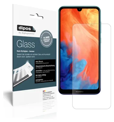 Produktbild von 2x Schutzfolie für Huawei Y7 (2019) matt - Anti-Shock 9H Folie dipos Glass