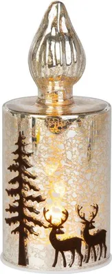 Produktbild von LED Kerze Wintermotiv - Glas - ca. 7x16,5 cm