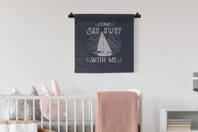 Produktbild von MuchoWow® Wandteppich Wandbehang Jahrgang - Segeln - Boot 60x60 cm Tapisserie Dekoration Wandtuch - Dekorationen - Wand Decke