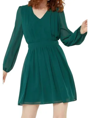 Image de Robe évasée verte Naf Naf Madane pour femme, taille L