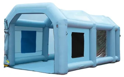 Image de Cabine de peinture gonflable, avec ventilateurs, tissu Oxford résistant, polyvalente, 6 x 3 x 2,5 m, 31 kg