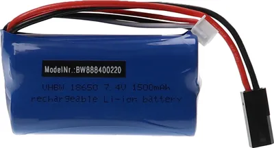 Produktbild von vhbw Akku kompatibel mit Syma 822 Modellbau (1500mAh, 7,4V, Li-Ion, 69 x 37 x 19 mm, 5500-2P)