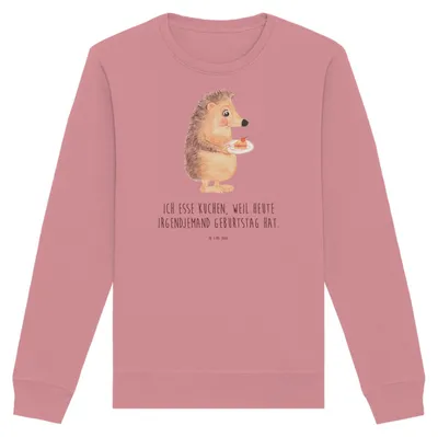 Produktbild von Mr. & Mrs. Panda Baumwoll Pullover Igel Kuchenstück Größe XS - Canyon Pink - Geschenk, Sweater, Lustige Sprüche, Sweatshirt, Torte, Kuchen, Pulli, Nachhaltiger, Backen