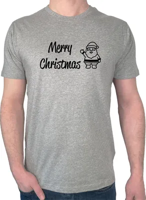 Produktbild von Huuraa Herren T-Shirt Merry Christmas Weihnachtsmann M Sport Grey Bio Baumwolle Fairtrade Herrenshirt Geschenkidee