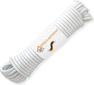 Produktbild von Dreamprint Expanderseil 20 m Weiß 4 mm Gummiseil Gummischnur Spannseil Planenseil