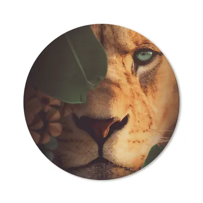 Produktbild von MuchoWow® Mauspad Mousepad Pflanzen - Dschungel - Löwe 20x20 cm - Mousepads - Maus Mat - Pad - Mausunterlage - Schreibtischmatte