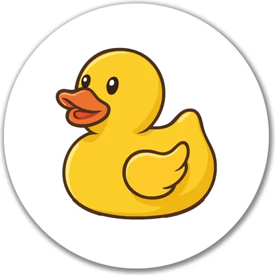Produktbild von Huuraa Aufkleber Quietscheente Gummiente Badeente 10cm rund Sticker Geschenkidee