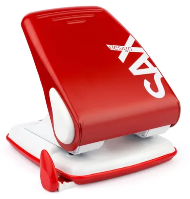 Productafbeelding van SAX 518 Locher, 40 bladen, inclusief vormvast aanslagprofiel, duurzaam materiaal, modern en stijlvol design – Rood