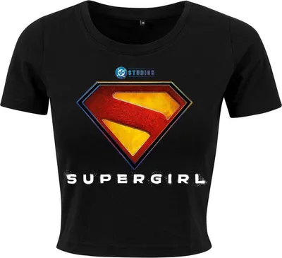 Produktbild von Supergirl T-Shirt Damen Colourful Logo schwarz L