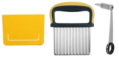 Produktbild von Wellenschneider Messer und Spiralschneider, Edelstahl für Kartoffeln Karotten Gemüse