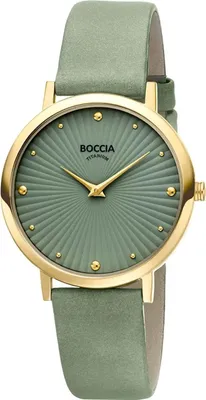 Produktbild von Boccia 3365-04 Damenuhr Titan Salbeigrün/Goldfarben