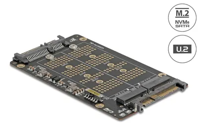 Immagine prodotto di Delock Konverter M.2 Key M NVMe SSD> U.2 u M.2 Key B SATA - Converter - SATA