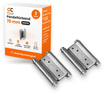 Produktbild von 2x Edelstahl Pendeltürscharnier Pendeltürband Schwingtüre Türscharnier Scharnier Doppel (3") 70mm