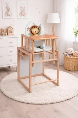 Productafbeelding van 2-in-1 Kinderstoel met Tafelfunctie van Beukenhout