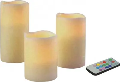 Produktbild von LED Kerzen-Set mit Farbwechsel und Fernbedienung 3-teilig im Set