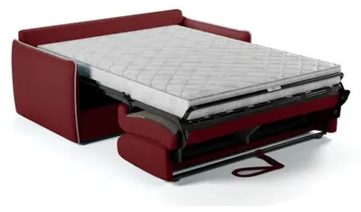 Image de Canapé convertible express - AGATHE - Tissu Rouge - matelas 14cm - 175 x 100 x 87 cm