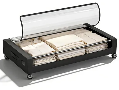 Immagine prodotto di Contenitore sottobordo da 50 litri con ruote, organizer per armadio