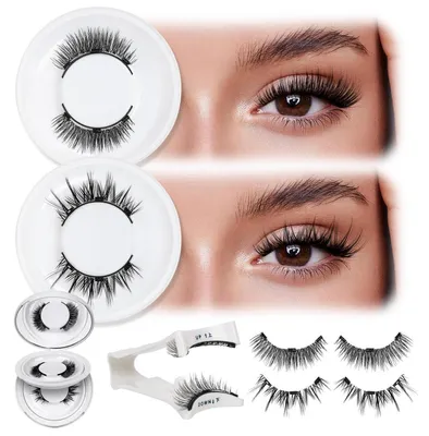 Produktbild von Magnetische Wimpern Set natürlicher Look wiederverwendbar mit Applikator ohne Kleber