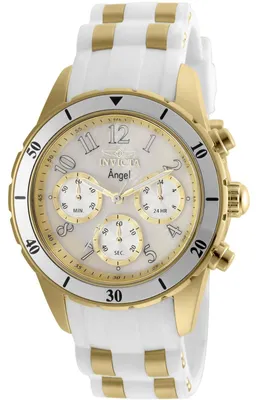 Zdjęcie produktu dla Invicta Angel 24901 Zegarek Damski - Mechanizm Kwarcowy - Stal Nierdzewna z Białą Tarcza - 40 mm