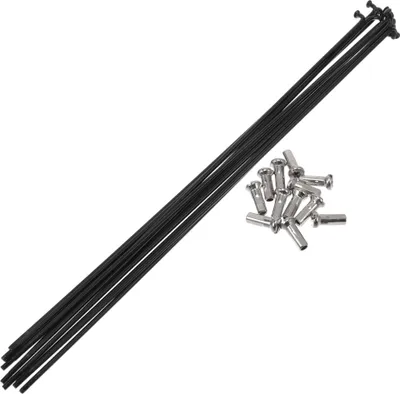 Produktbild von Fahrradspeichen 14G 219mm Länge Fahrradrad Speichen 304 Edelstahl Schwarz 1 Satz