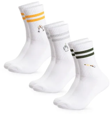 Produktbild von Occulto Damen & Herren Motiv Tennissocken mit Streifen 3er Pack (Modell: Summer)