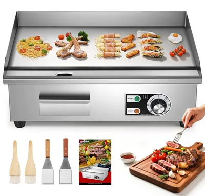 Elektrische Grillplatte 22 Zoll 3000 W Edelstahl Antihaft