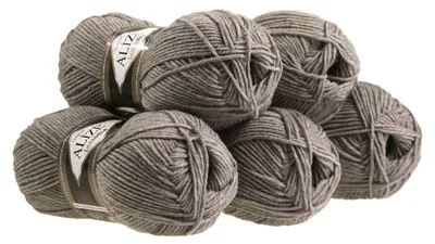 5 x 100g Strickgarn ALIZE Lanagold braun