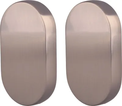 Immagine prodotto di Natural Goods Berlin maniglie per mobili rotonde OVAL, interasse fori 16 mm, pomelli per armadi adatti a spessori di ante di 15-22 mm, maniglie per armadi da cucina, cassettiere, credenze ecc., aspetto acciaio inox, 2 pezzi
