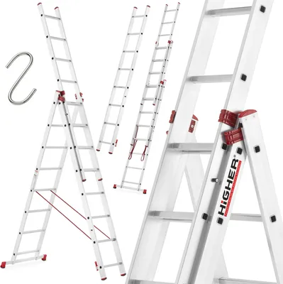 Zdjęcie produktu dla Drabina aluminiowa wielofunkcyjna HIGHER uniwersalna 3x8 PRO 150kg