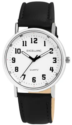 Produktbild von Excellanc Herrenuhr mit Kunstlederionsarmband Leuchtzeiger, Ø 38 mm