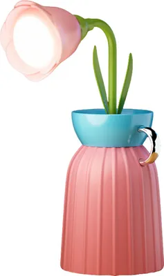Produktbild von LED-Schreibtischlampe für Kinder Blüten-Design – 3 Lichtmodi, USB-wiederaufladbar, rosa