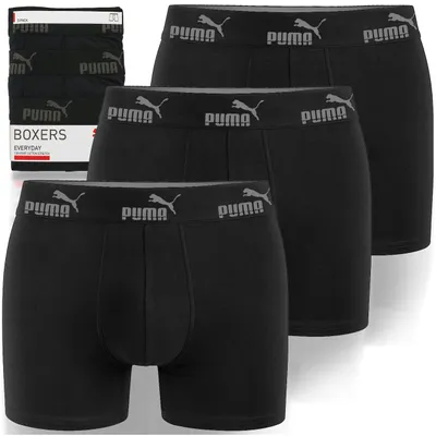 Produktbild von PUMA Herrenunterwäsche 3 Stück Baumwoll-Boxershorts Schwarz mit Logo Größe L