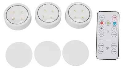 Produktbild von 3 Stück Fernbedienung LED-Licht ABS Nachtlampe Heimdekoration für Schrankküche