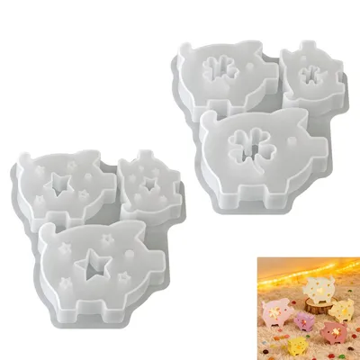 Produktbild von 3D Hohle Silikonform Schwein, Silikonformen Gießformen Schwein, Silikonformen Zum Gießen, Ideal Für Silvester, Glücksbringer & Geschenke