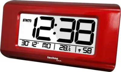 Image de Technoline Réveil radio WT-197 Température Date Jour de la semaine Affichage Rouge brillant