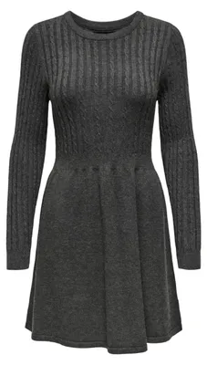 Produktbild von ONLY Damen Onlfia Ls Cable Dress KNT Kleid, Dark Grey Melange, Medium