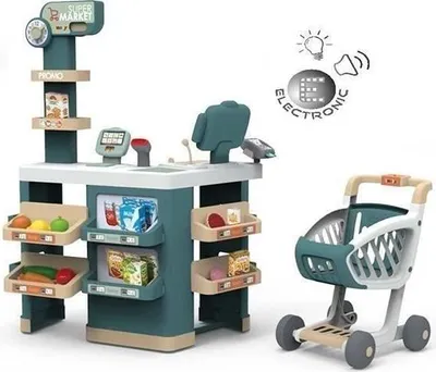 Obrázek produktu pro Hračka Supermarket Smoby, s koutkem s ovocem a zeleninou, 42 doplňků, od 3 let